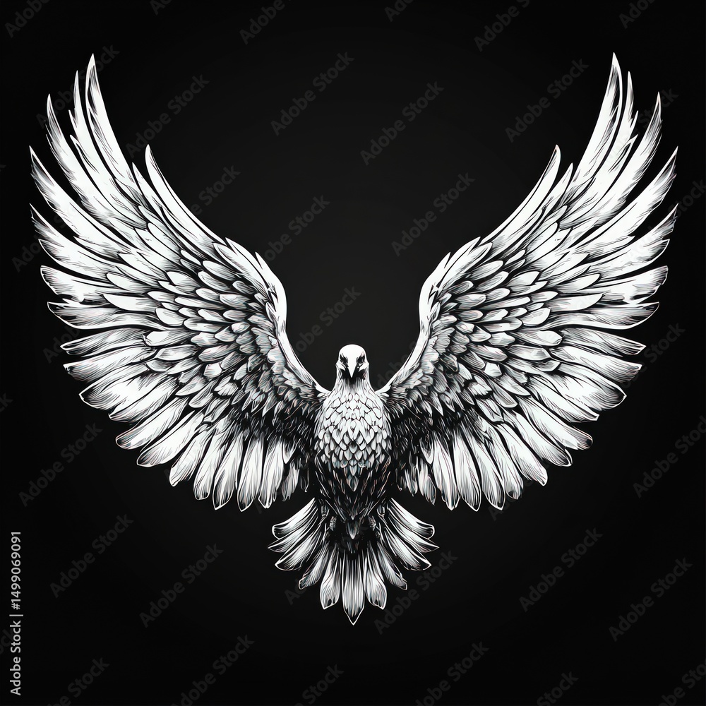 Obraz premium Majestic bird in flight, detailed illustration