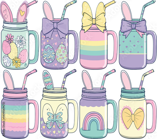 Retro Obsessive Cup Disorder Adobe Illustration – Funny Easter Coffee Sublimation Design