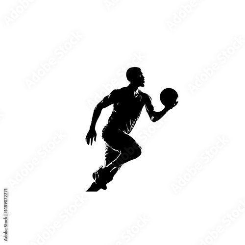 Striker Kicking Ball - Minimalist Football Clipart