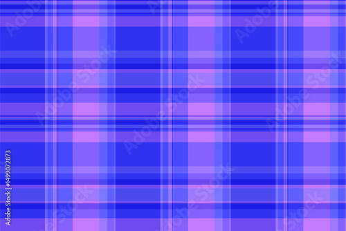 Repeating seamless tartan vector, scrapbooking fabric background check. Curtain pattern texture plaid textile in indigo and blue colors.