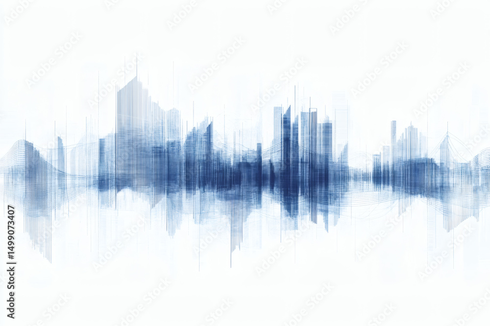 Abstract digital blue wave grid with vertical lines on a white background, clean layout, modern tech concept, 3D Rendering
Abstract digital blue wave grid with vertical lines on a white background, clean layout, modern tech concept, 3D Rendering