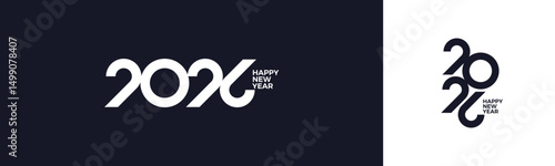 2026 new year logo. Greeting design with number of year. Design for greeting card, invitation, calendar, etc