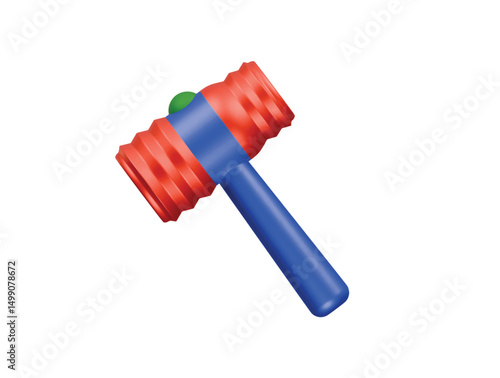 toy hammer icon 3d illustration render