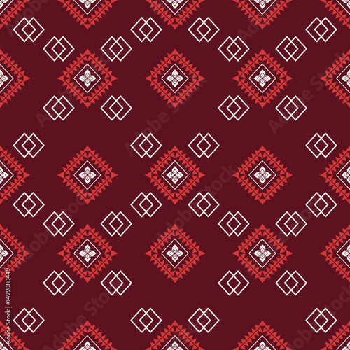 The geometric ethnic pattern of traditional style. Navajo, America Indian patterns. Design for background, wallpaper, clothing, wrapping, Batik, fabric, and prints. Vector illustration.