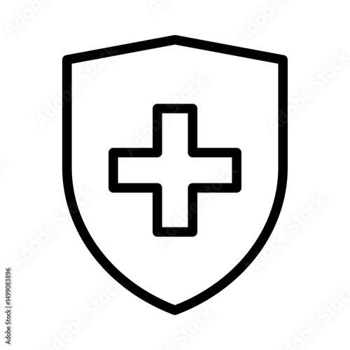 Health insurance icon, Insurance health, medical health protection shield with cross set icons, healthcare medicine protected guard shield concept.	