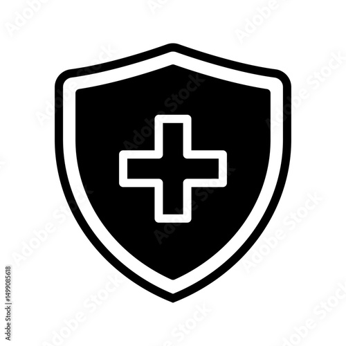 Health insurance icon, Insurance health, medical health protection shield with cross set icons, healthcare medicine protected guard shield concept.