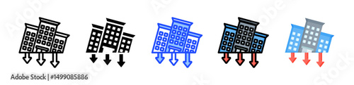 Company Failure Icon Collection With Multiple Styles