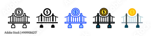 Bridge Money Icon Collection With Multiple Styles