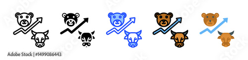 Market Rebound Icon Collection With Multiple Styles
