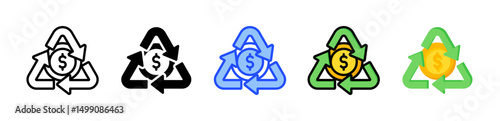 Recycling Icon Collection With Multiple Styles