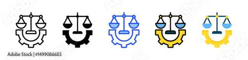 Scales Justice Icon Collection With Multiple Styles