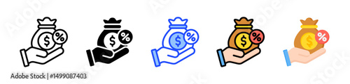 Creditor Icon Collection With Multiple Styles
