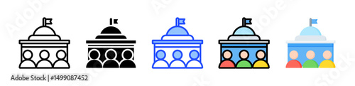 Government Icon Collection With Multiple Styles