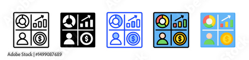 Stakeholder Metric Icon Collection With Multiple Styles