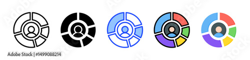 Stakeholder Diagram Icon Collection With Multiple Styles
