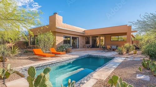 Desert home with pool and patio