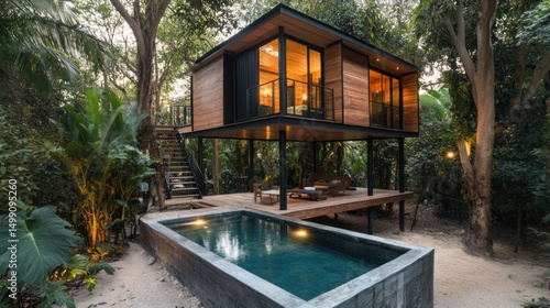 Wallpaper Mural Modern jungle retreat Torontodigital.ca