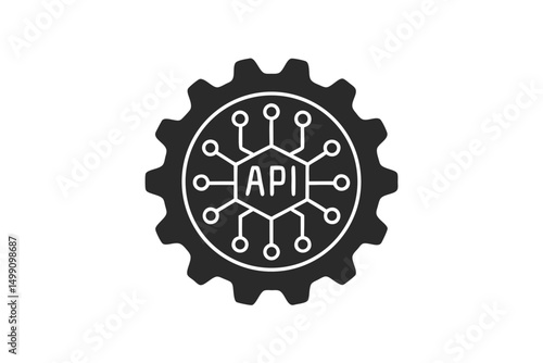 api icon vector silhouette illustration isolated on white background