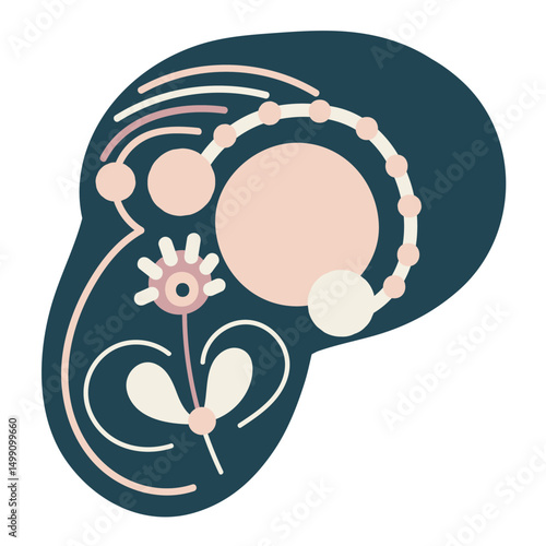 Abstract doodle shape on a white background. Vector design element. 