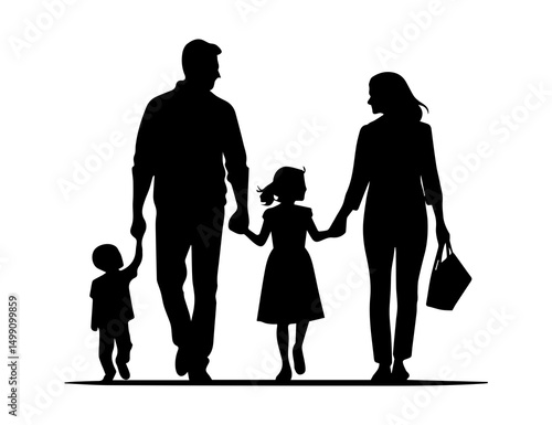 Silhouette of Couple Walking with Child – Family Vector Art

Description:
Minimal silhouette of parents walking with child at sunset. Emotional family bonding in clean vector style. png file included.