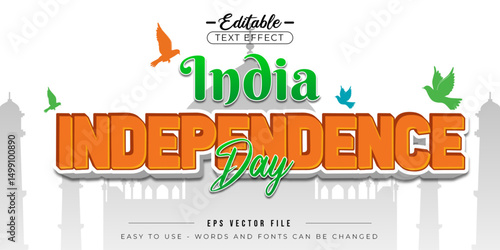 Indian Independence Day Banners, editable text effect.