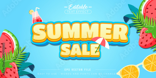 Summer sale promotion, editable text effect.