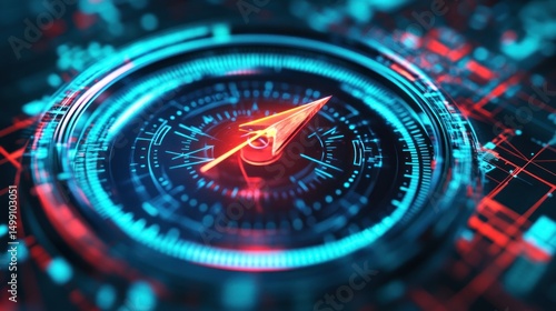 Wallpaper Mural Futuristic compass (1) Torontodigital.ca