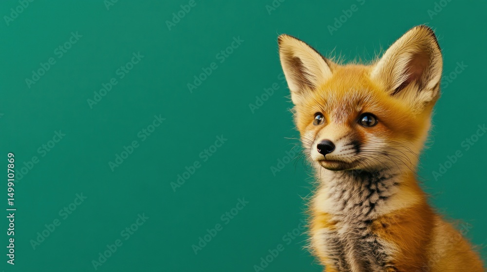 Fototapeta premium Cute fox cub portrait (1)