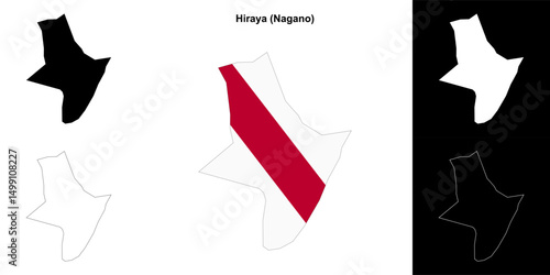 Hiraya (Nagano) outline map set