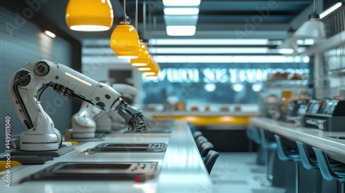 Wallpaper Mural Futuristic robotic cafe Torontodigital.ca