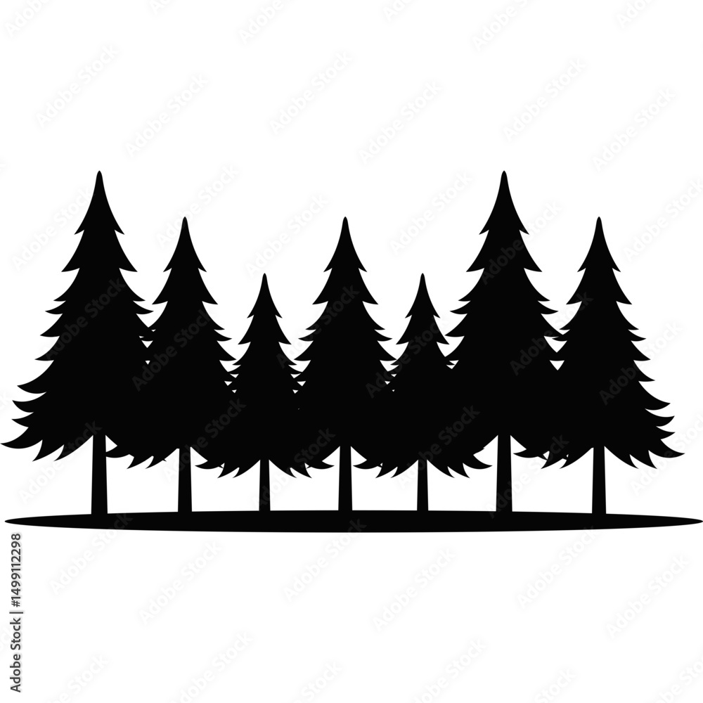 Obraz premium Pine Tree Silhouette