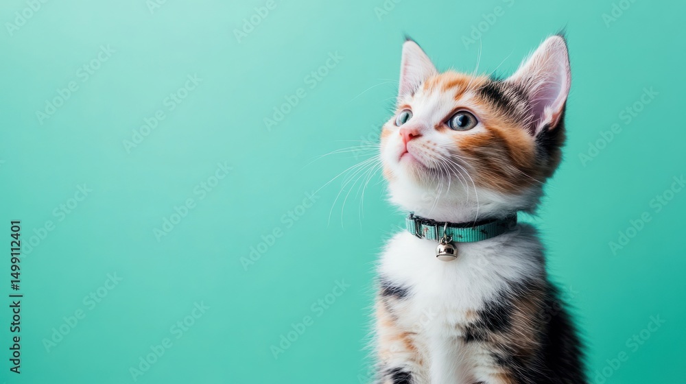 Obraz premium Cute kitten looking up (5)