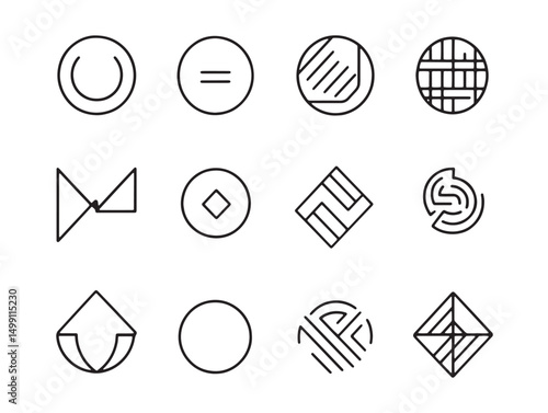 Wallpaper Mural Minimalist galette tart line drawing vector for food lovers Torontodigital.ca