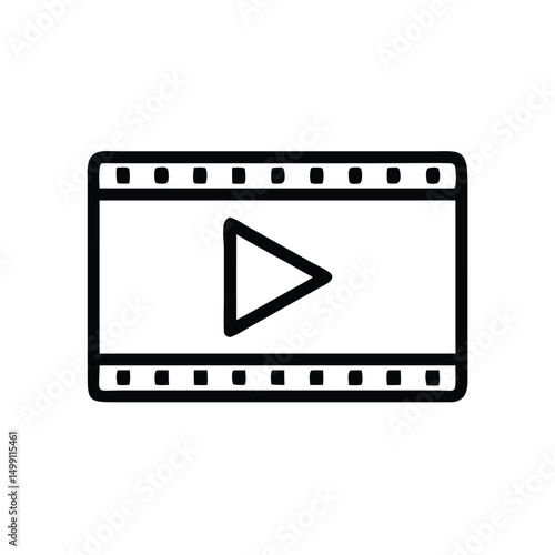 flat design play video icon vector illustration 