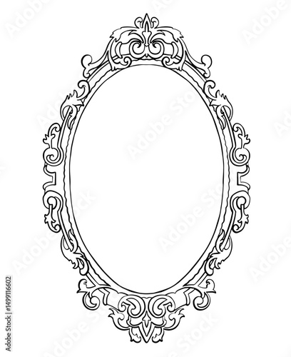 elegant classic ornamental hand drawing circle frame element