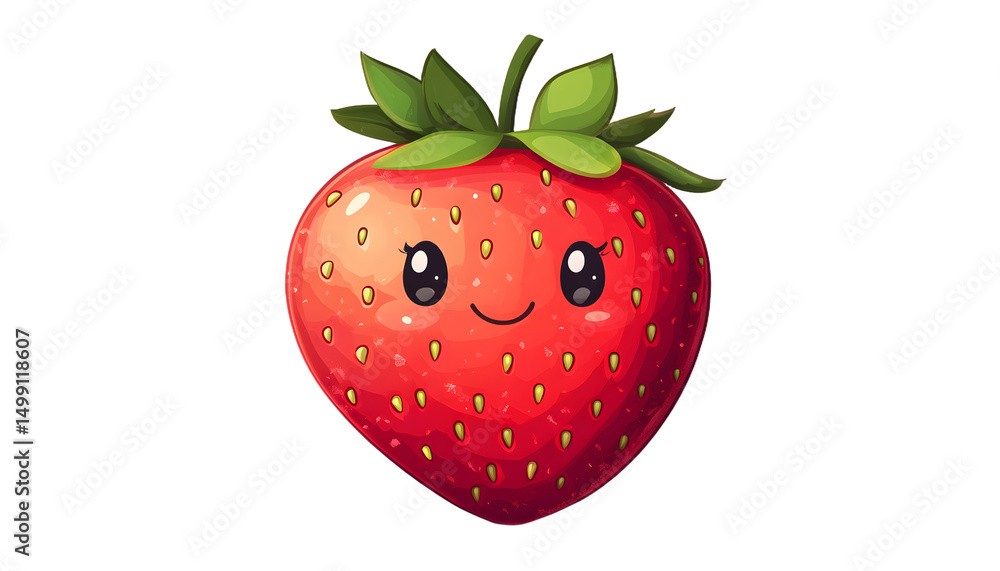 Obraz premium Kawaii strawberry vector illustration