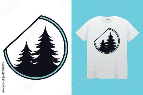 High-Speed Snowboarding in Snow-Covered Forest – Action Sports Design, Stylish Winter Athlete Snowboarding – Retro Vector Graphic for Apparel.