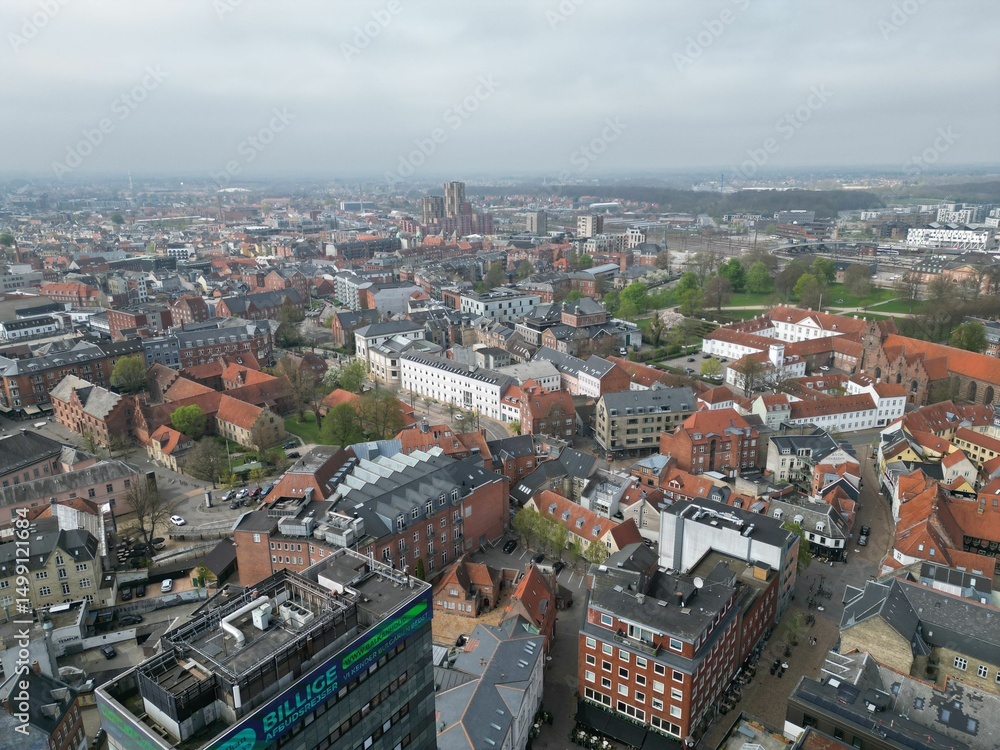Fototapeta premium Aerial View of European Cityscape