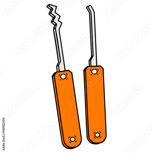 lockpick illustration hand drawn isolated vector