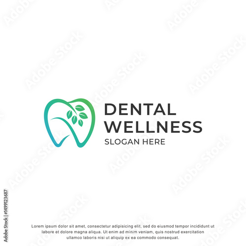 teeth and plants logo modern style, perfect for a dentist or dental clinic logo