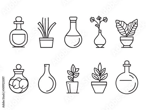 Organic Ghee Dairy Product Line Art Illustration