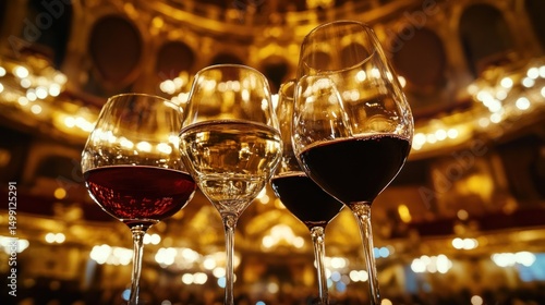 Elegant Wine Glasses in a Luxurious Setting