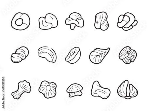 Simple Outline Drawing of Gnocchi Traditional Italian Dish