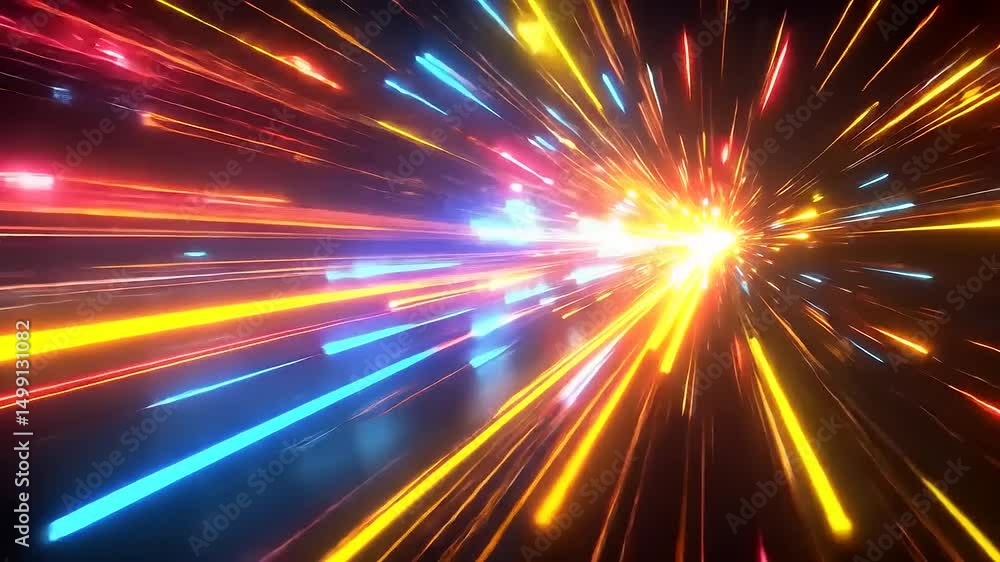 Dynamic speed of light abstract background colorful glowing lines and particles Dynamic speed of light abstract background colorful glowing lines and particles