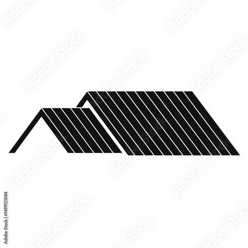 Tableau sur toile Minimalist building roof icon with gable and diagonal line pattern