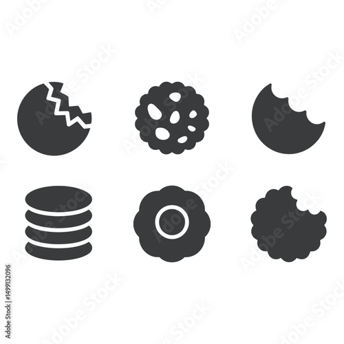 A delightful collection of cookie icons capturing the sweet temptation and joy of tasty treats with