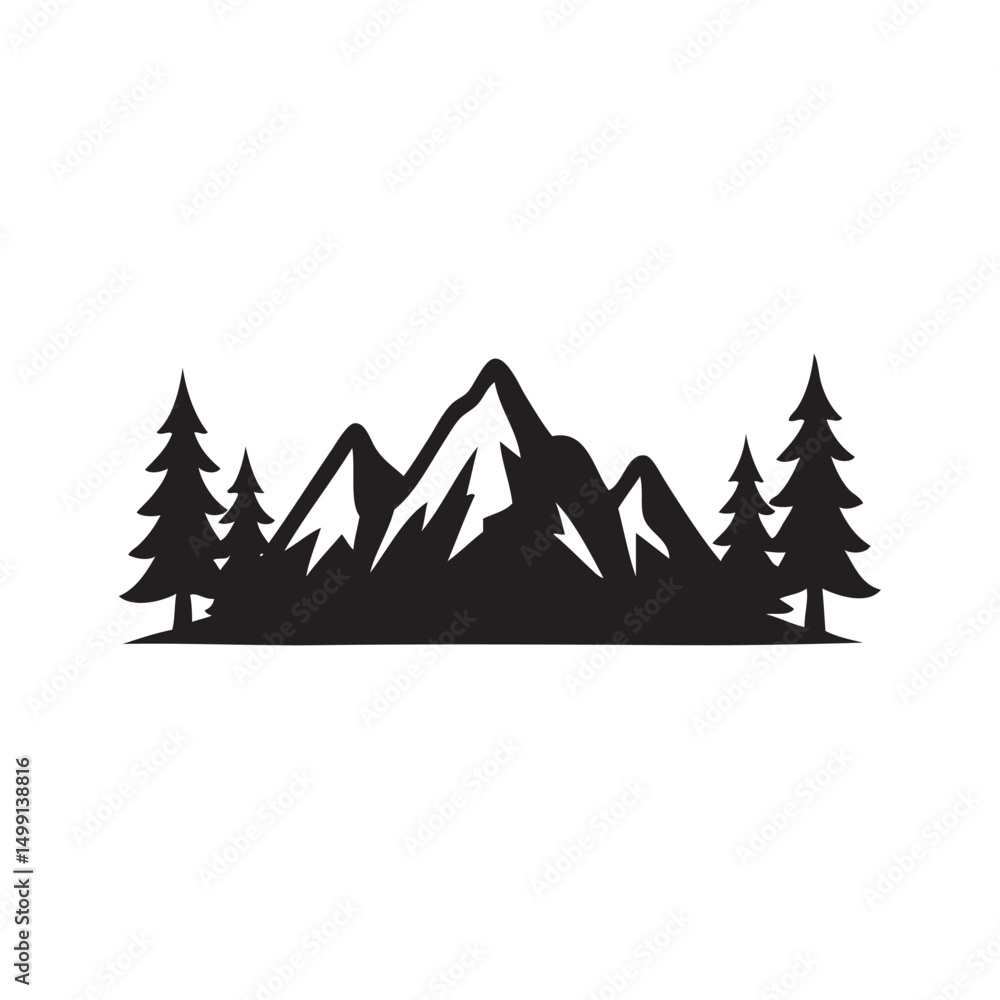 Obraz premium mountain pines tree vector