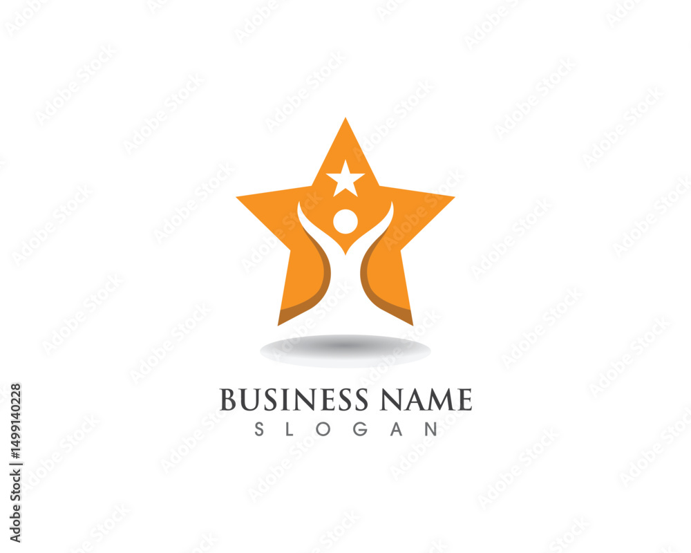 Obraz premium Star success logo and symbosl vector template