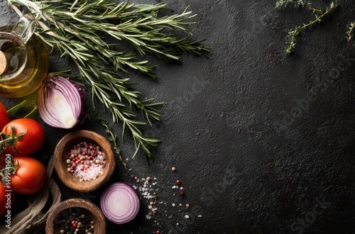 Fresh herbs and vegetables ...