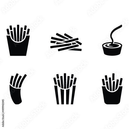 Craving crispy golden french fries and dipping sauce the ultimate comfort food indulgence Black and